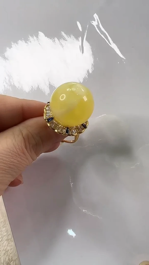 未镶嵌琥珀戒指戒指