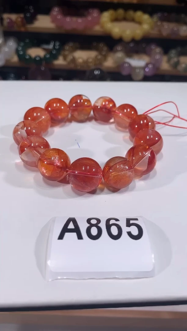 未镶嵌手链水晶A865红胶花手链17