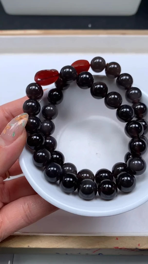 未镶嵌黑曜岩手串L173 黑 曜 石 10mm 1条25元