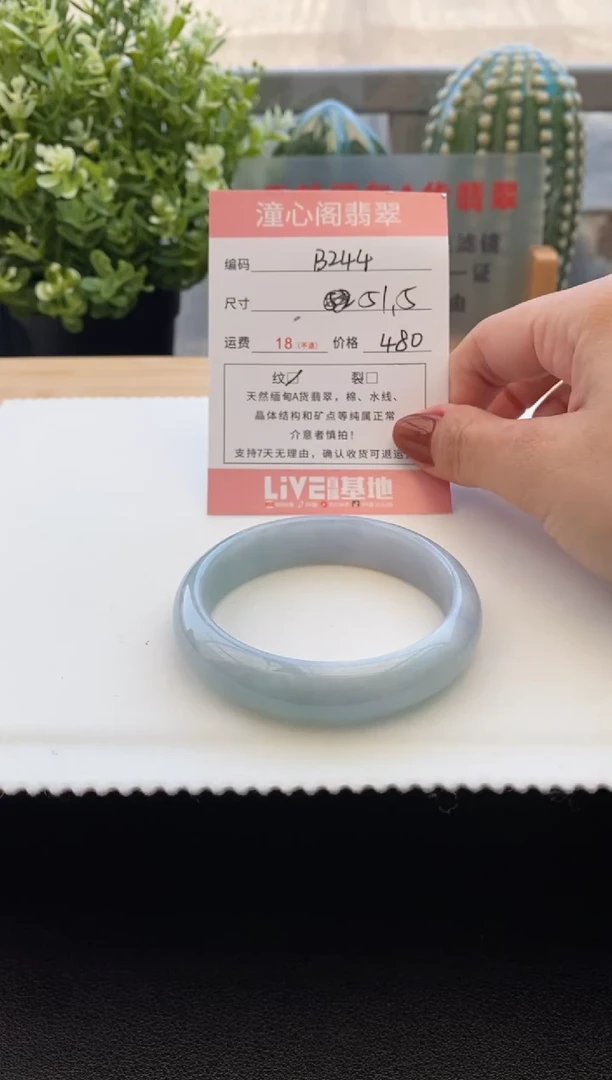 未镶嵌手镯翡翠51.5圈口 编码 B244
