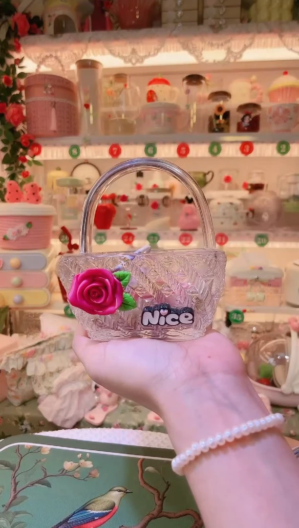 玫瑰花四方小提篮——手工制作品质好！