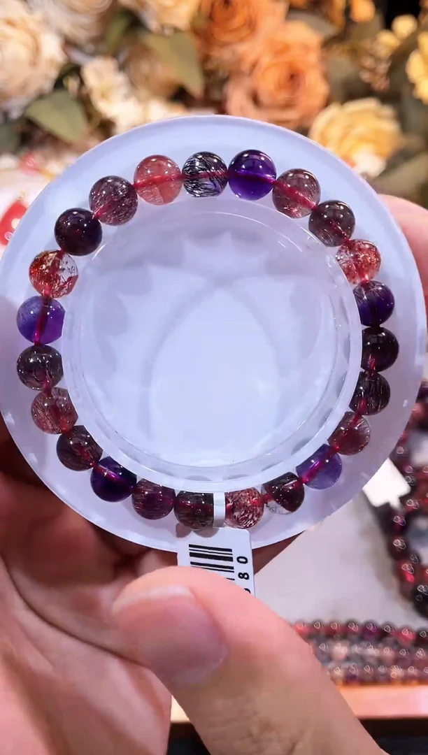 未镶嵌手链水晶满矿黑加仑超七8m+