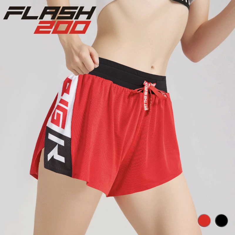 BIGK大K 男女同款三分运动短裤马拉松户外运动自带内衬 速干透气