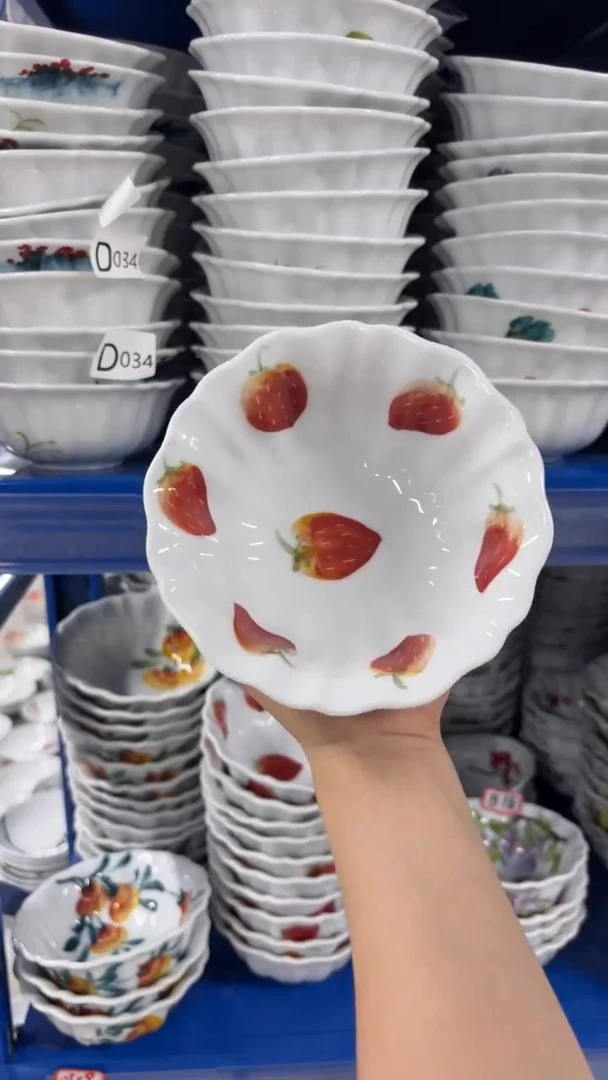 瓷片景德镇陶瓷食品级手绘釉中彩-花边碗