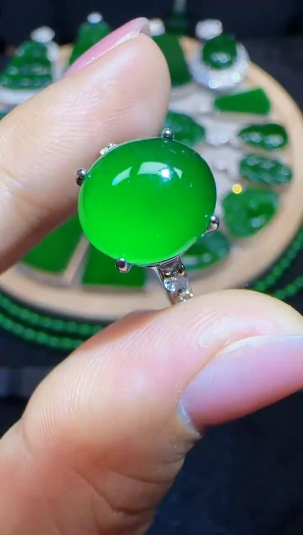 未镶嵌定制翡翠翡翠戒指28