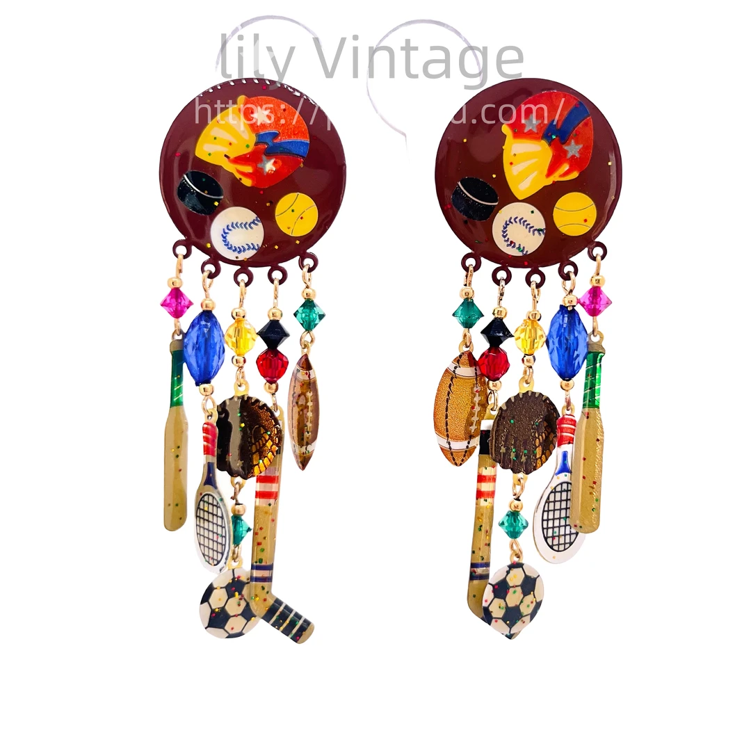 合金珐琅耳饰 「Lily中古」mam流苏耳夹