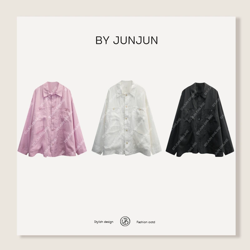 Byjunjun 2025春夏新品女装【西西里】天然亚麻衬衫C25C96089