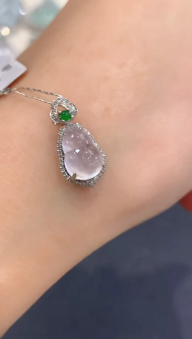 吊坠(不含链)18K金镶嵌翡翠q4