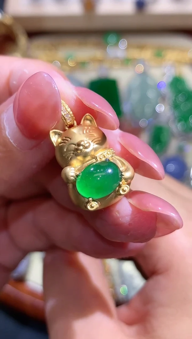 定制翡翠18K金镶嵌团购