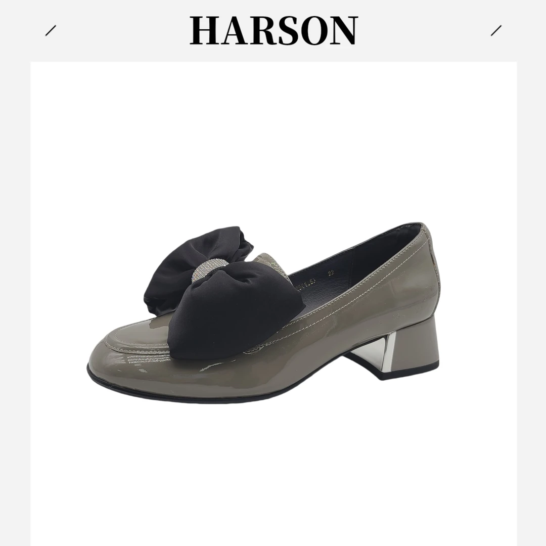 Harson/哈森透气春季仙女风单鞋跟鞋女士休闲时尚高跟百搭226011