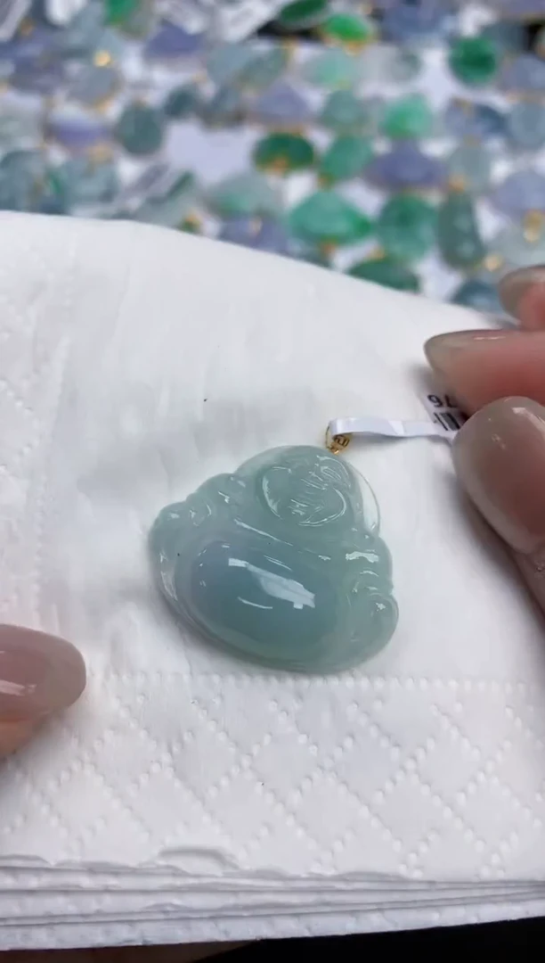 【闪购商品】翡翠颈饰18K金镶嵌天然缅甸翡翠A货