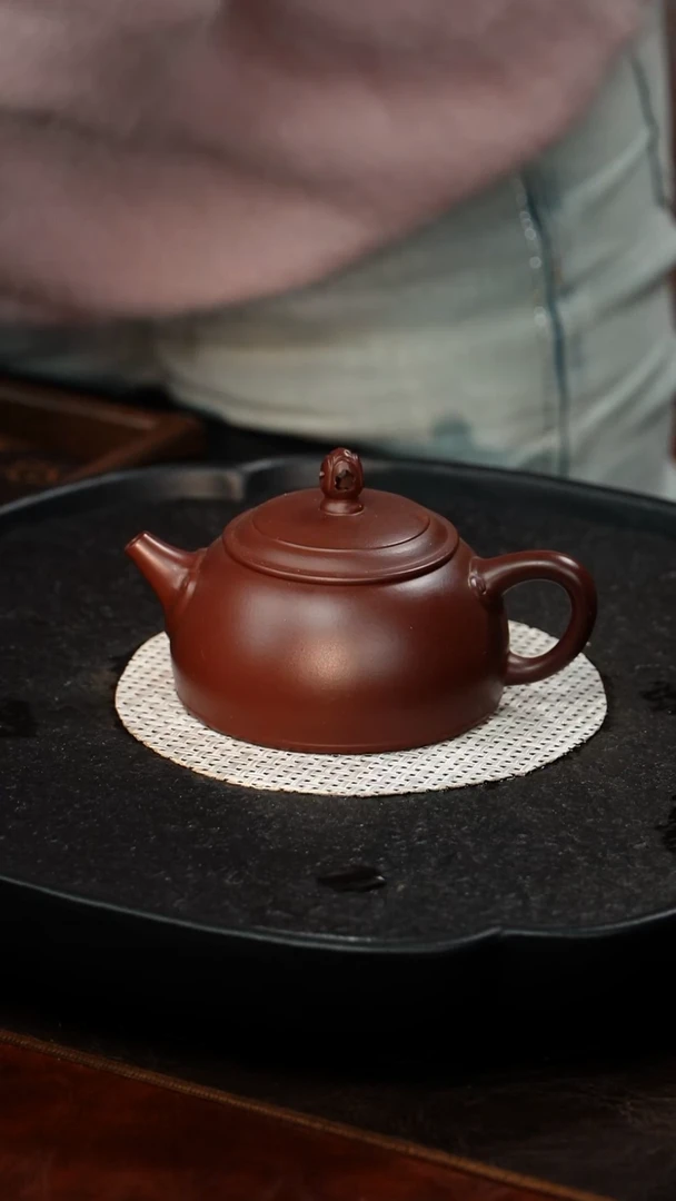 茶壶紫砂刘海清 半月99 紫朱泥 220毫升