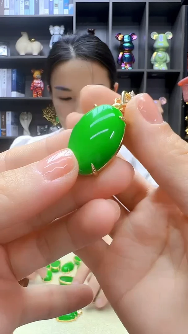 翡翠14K金镶嵌颈饰丹丹diy劲饰