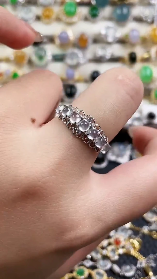 银S925镶嵌戒指翡翠110