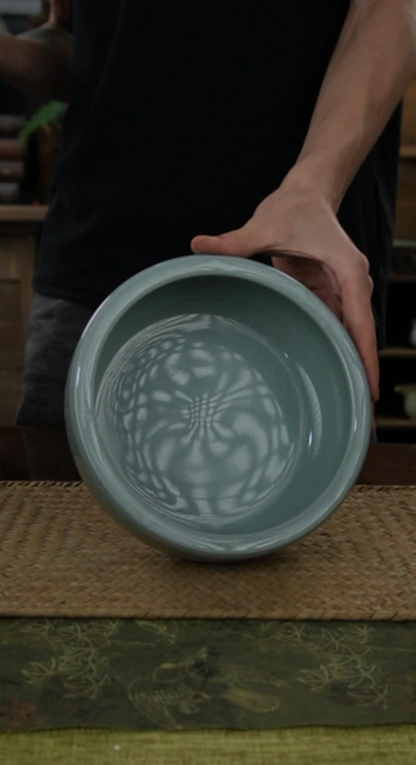 【闪购商品】禅定粉青厚边茶洗17cm