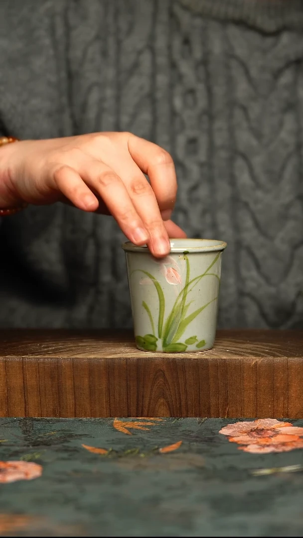 杯釉下彩手工手绘同款陶器