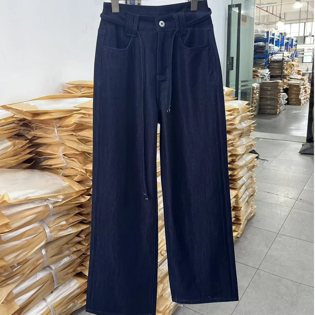 2025科技丝光丹宁防皱防褪色牛仔裤女16158