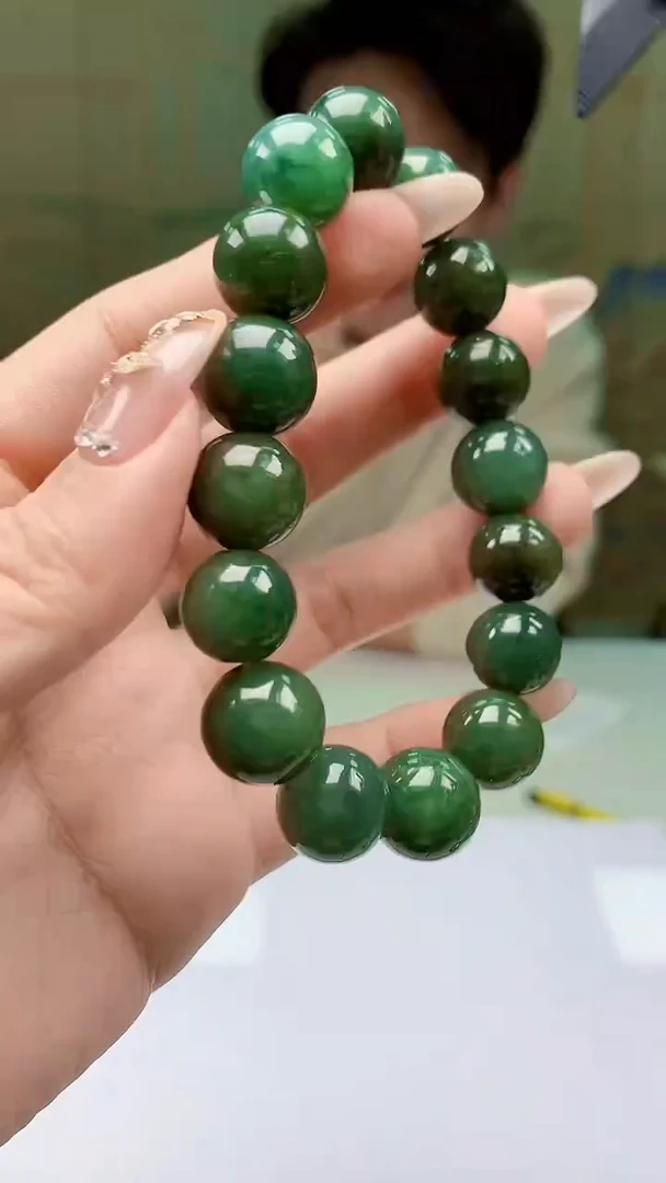 【闪购商品】定制翡翠未镶嵌1502ty-毛货手串98