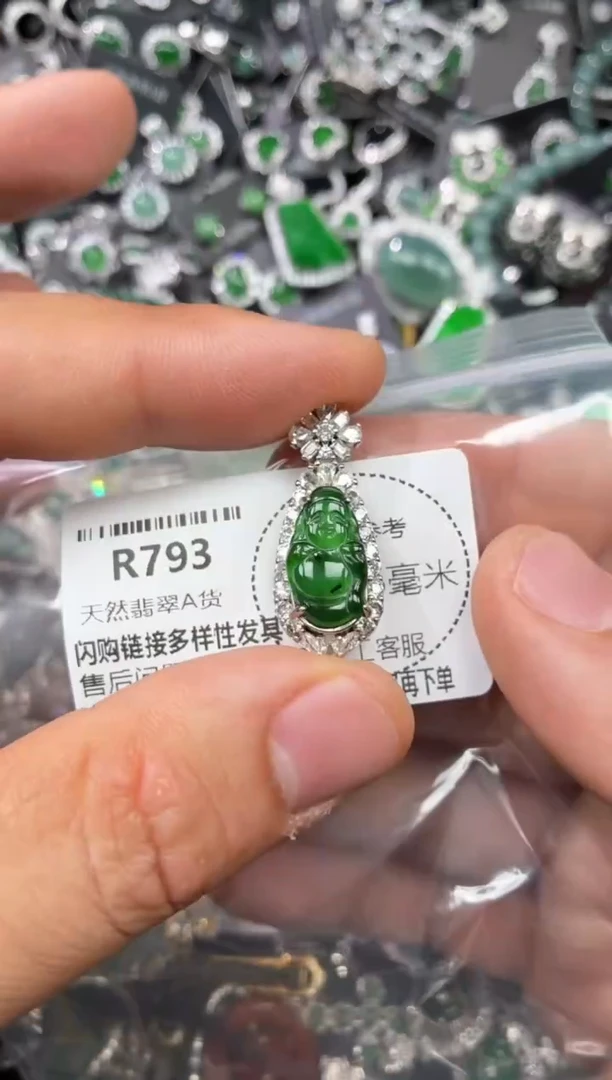 翡翠未镶嵌颈饰R793吊坠