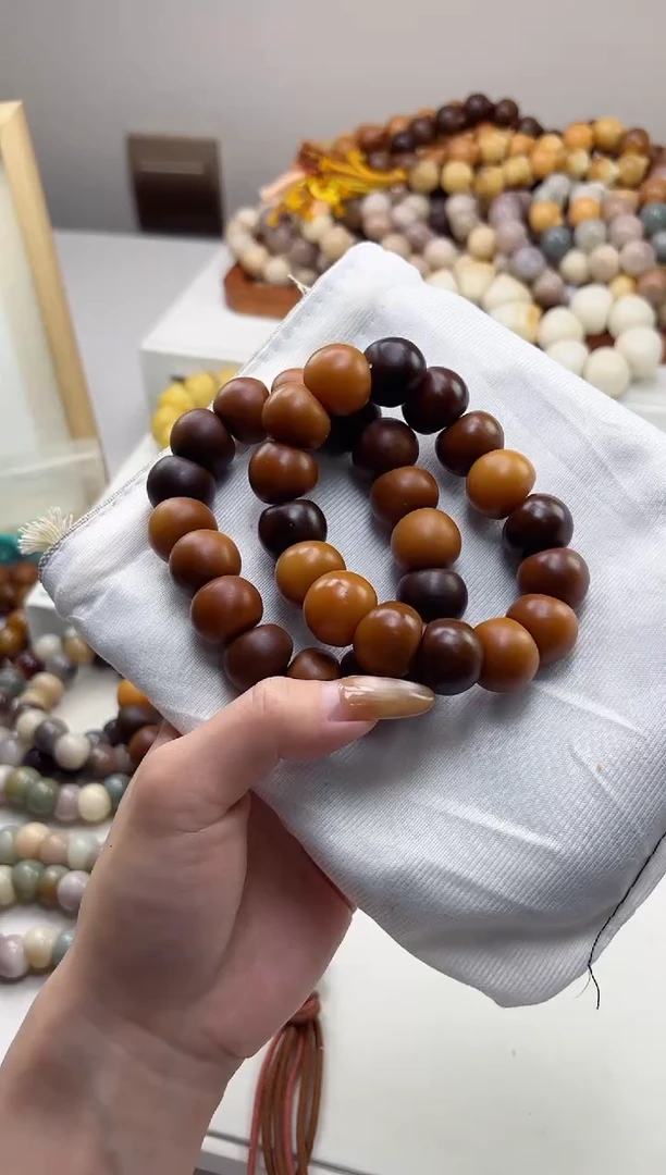 手串菩提根/象牙果沐t49干磨风化蒜瓣大肠18mm手串