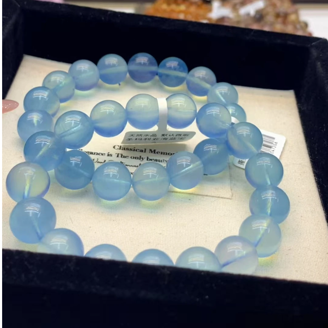 12+海蓝宝2条 天然海蓝宝素链DIY手工珠串女款渐变多样性发其一