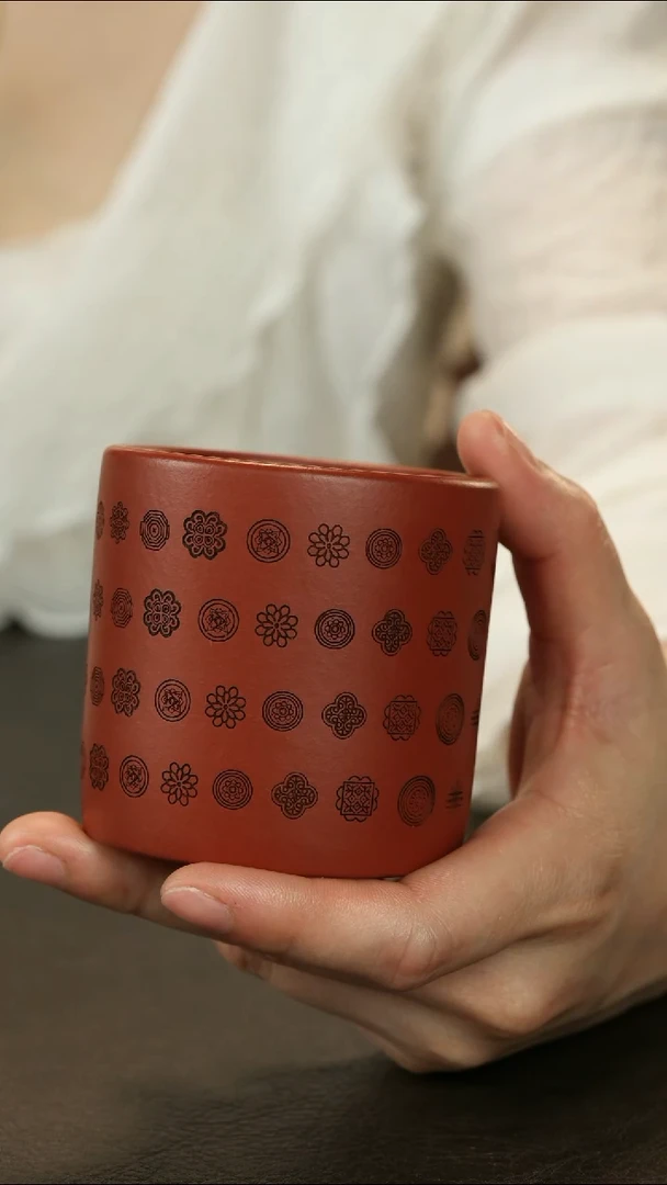 茶杯紫砂直播福利朱泥扳指杯