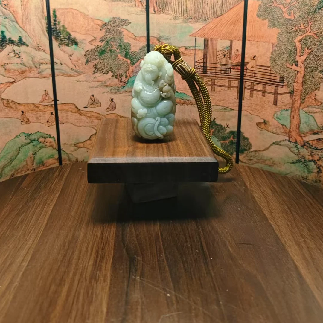 Y和田玉财神手把1368