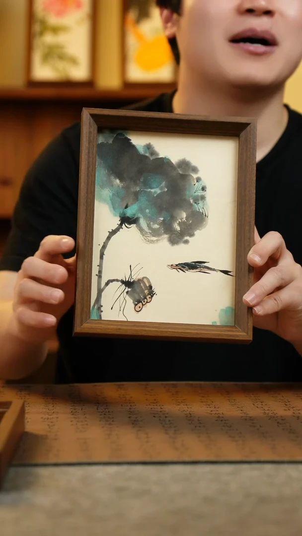 国画17*23纯手绘国风国画摆台