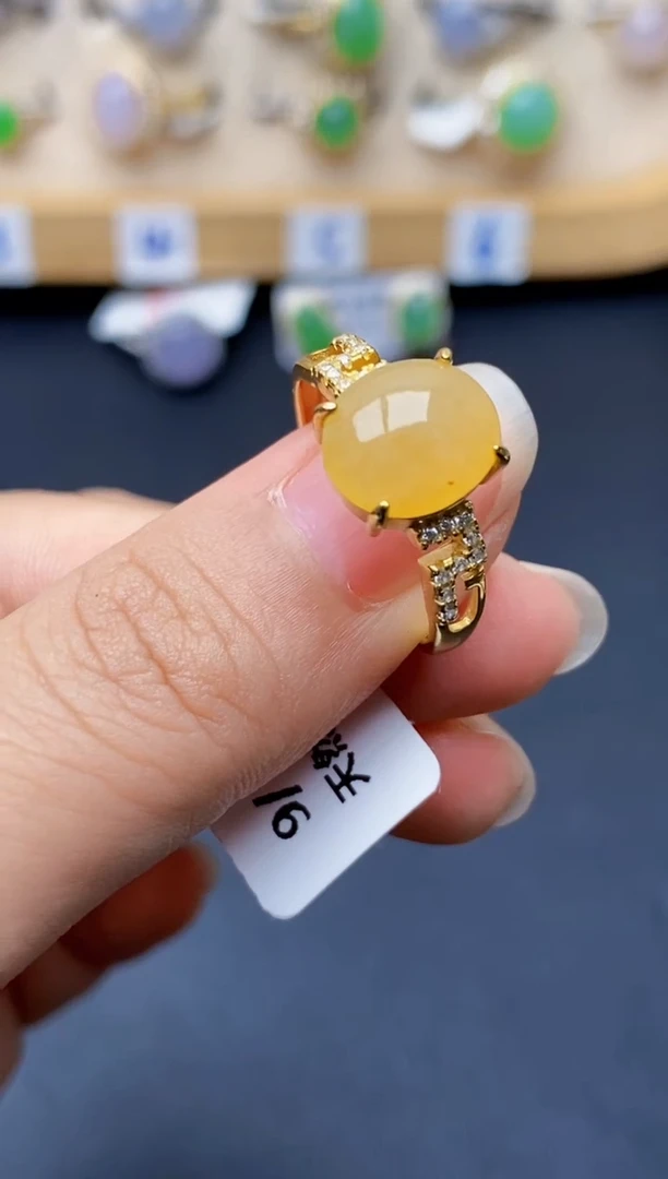 银S925镶嵌戒指翡翠5491