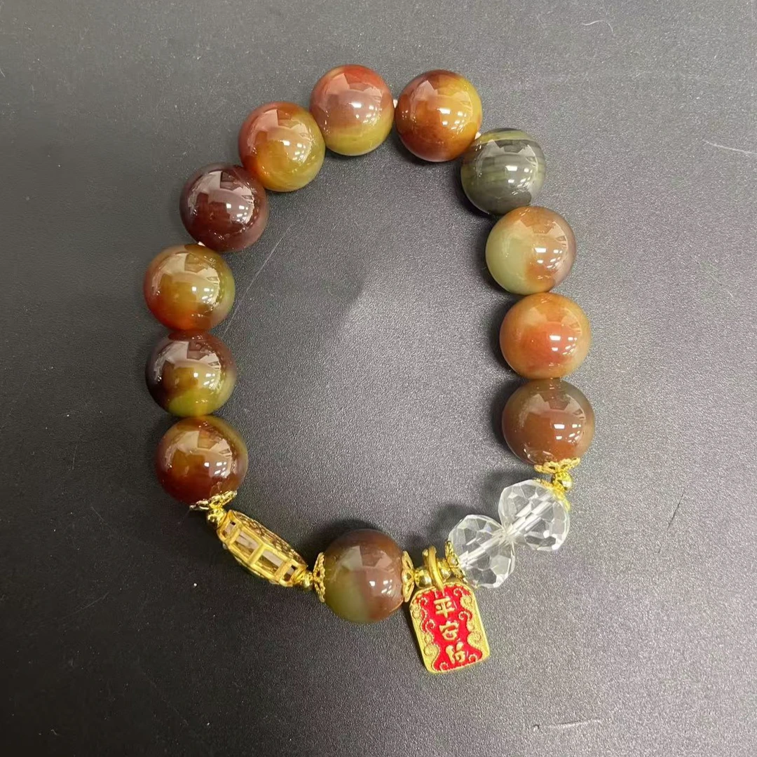 【三弟推荐】炫彩多色盐源圆珠手链（多样性发一）10744