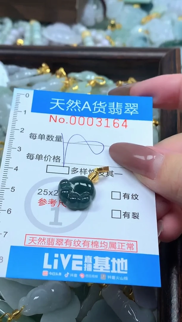 颈饰未镶嵌翡翠净货挂件-3164