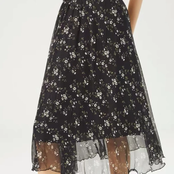 【双层桑蚕丝半身裙】100号以上桑蚕丝显瘦半身裙双层百搭均码高腰