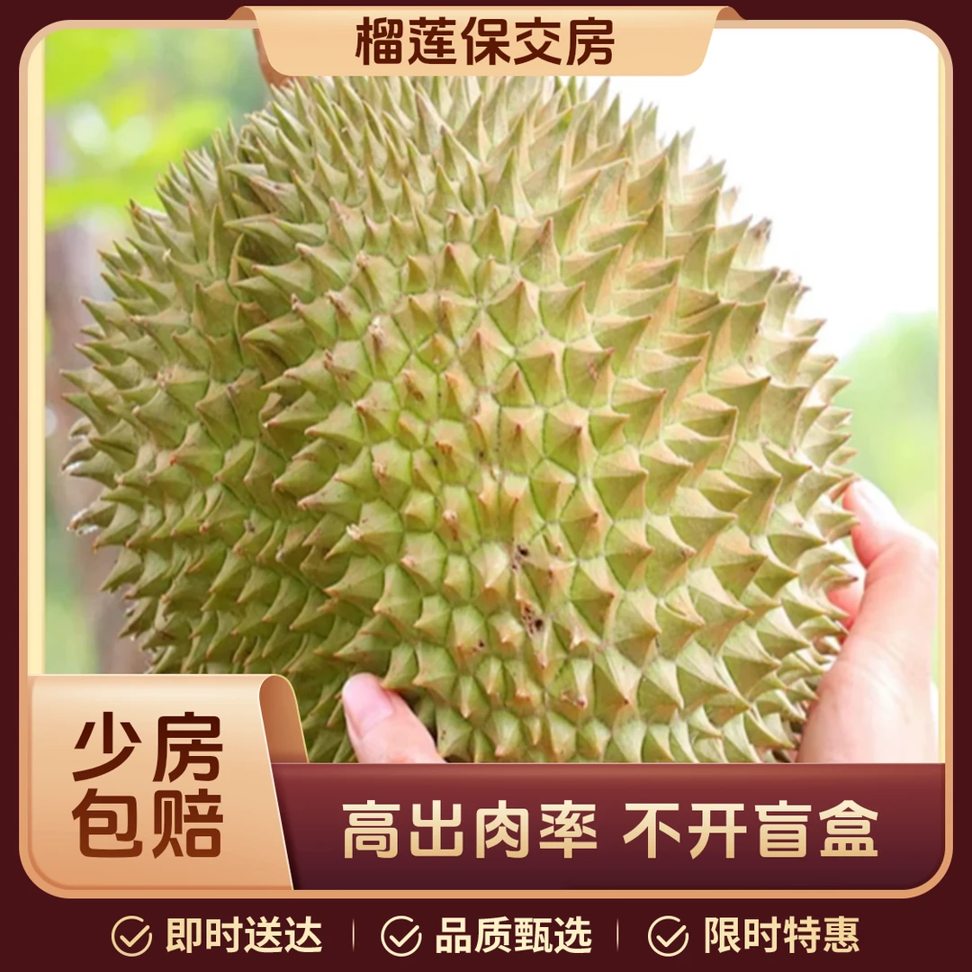 整果【一果一拍】3-6斤泰国【火山金枕榴莲】新鲜核小 保%40果肉榴莲金枕泰国