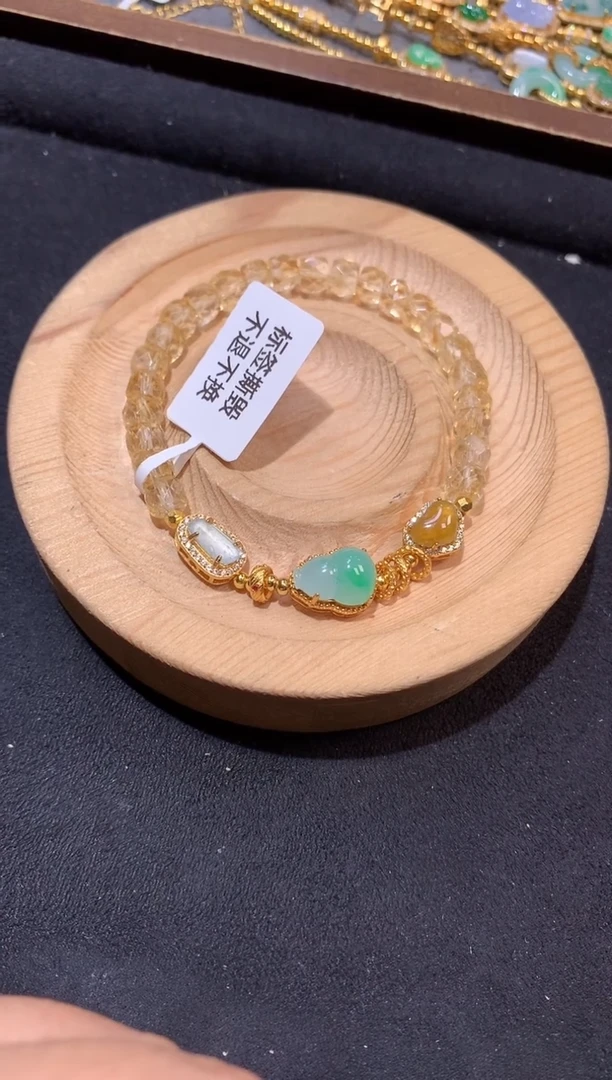 银S925镶嵌手串翡翠手串