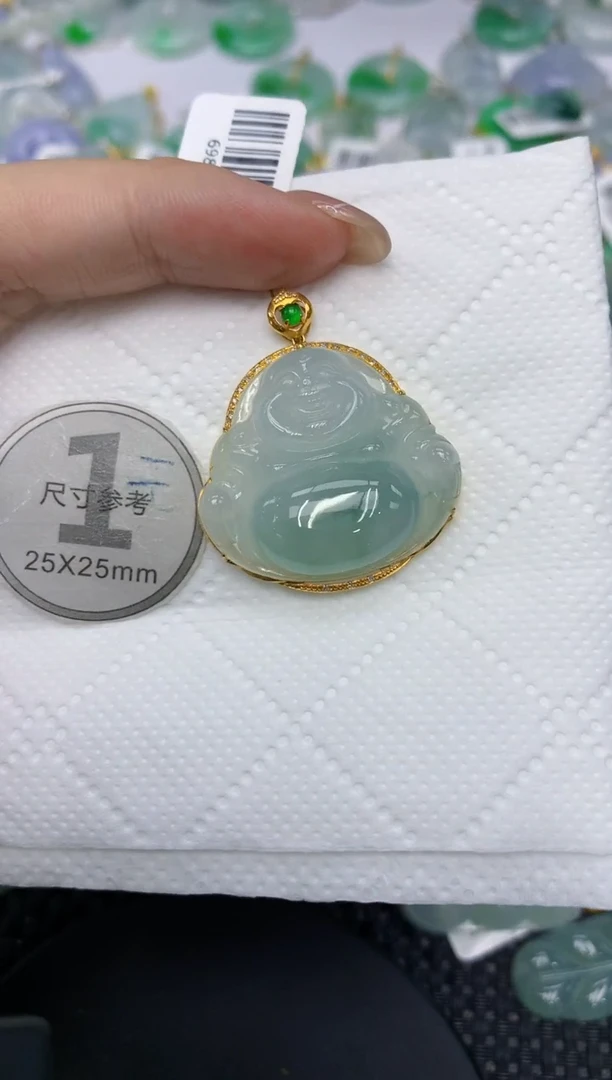 颈饰18K金镶嵌翡翠1111111