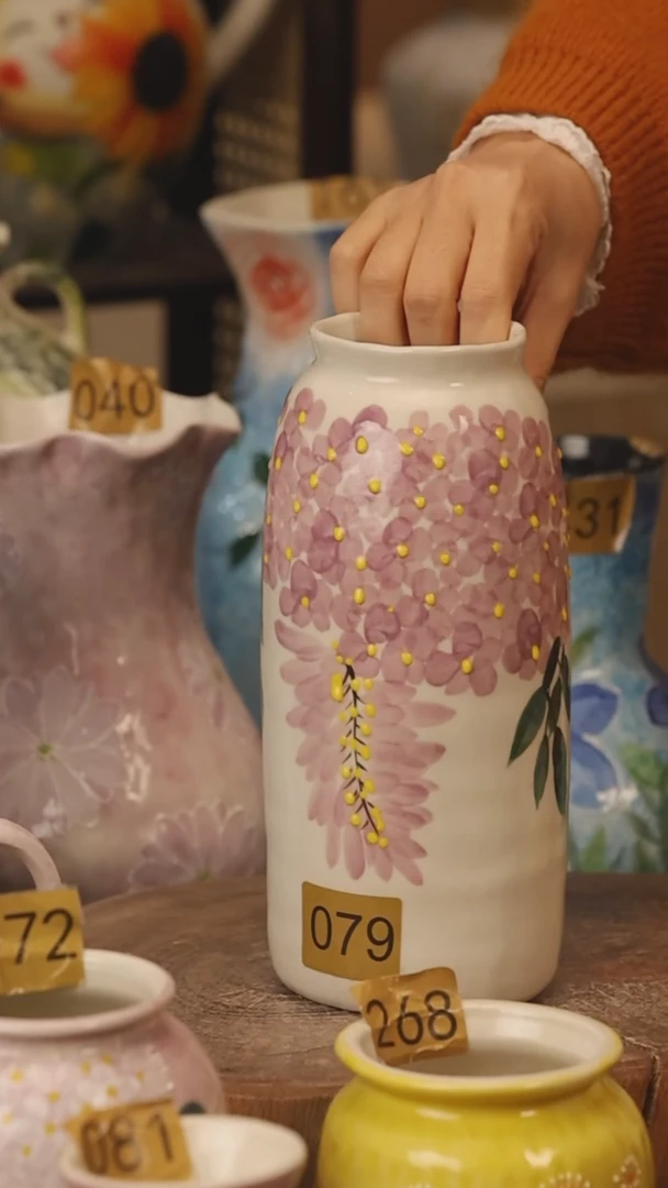 陶瓷景德镇设计师手作花器摆件侘寂风@M079@