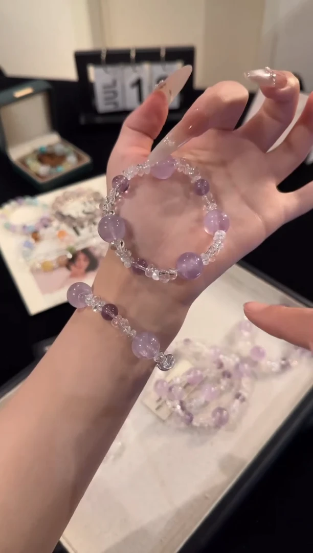 水晶手链合金紫水晶x2095