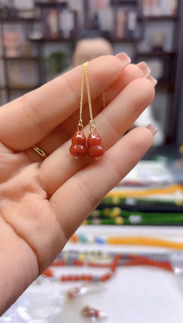 【闪购商品】翡翠耳饰银S925镀金镶嵌E652