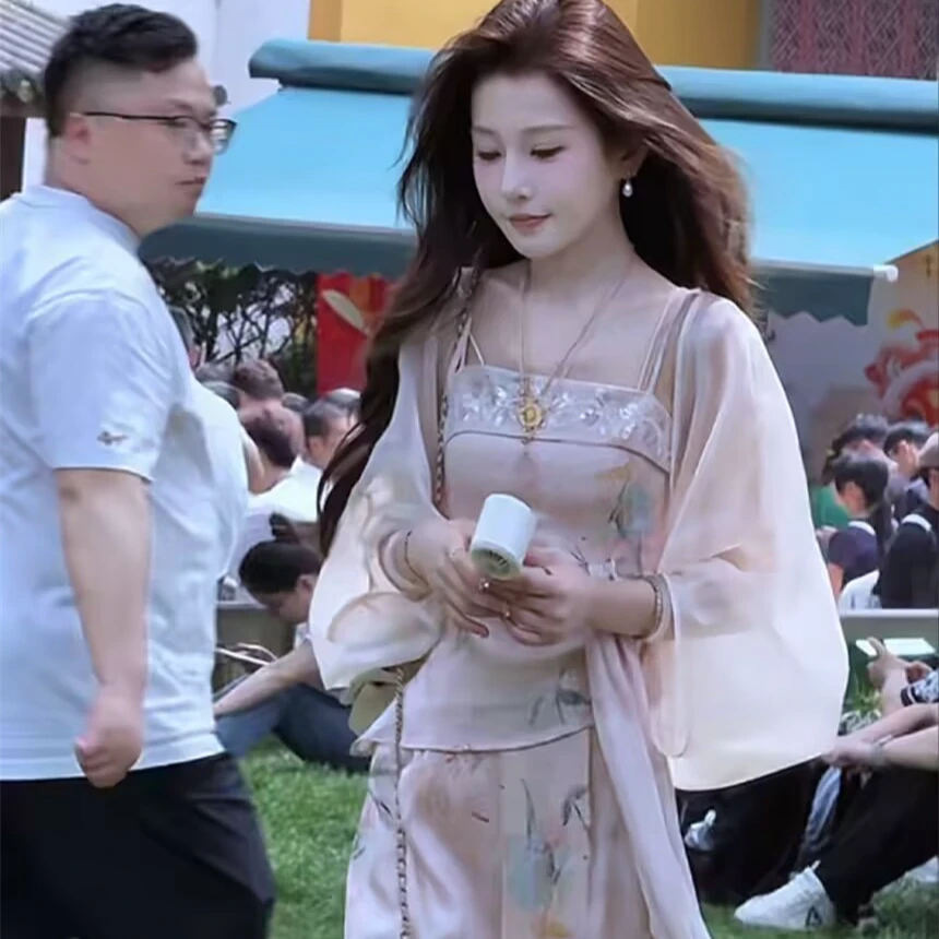 白梦妍•神仙姐姐气质慵懒国风裤装套装