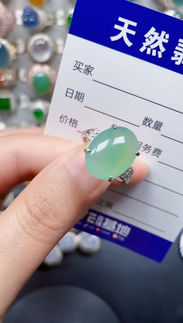银S925镶嵌戒指翡翠18
