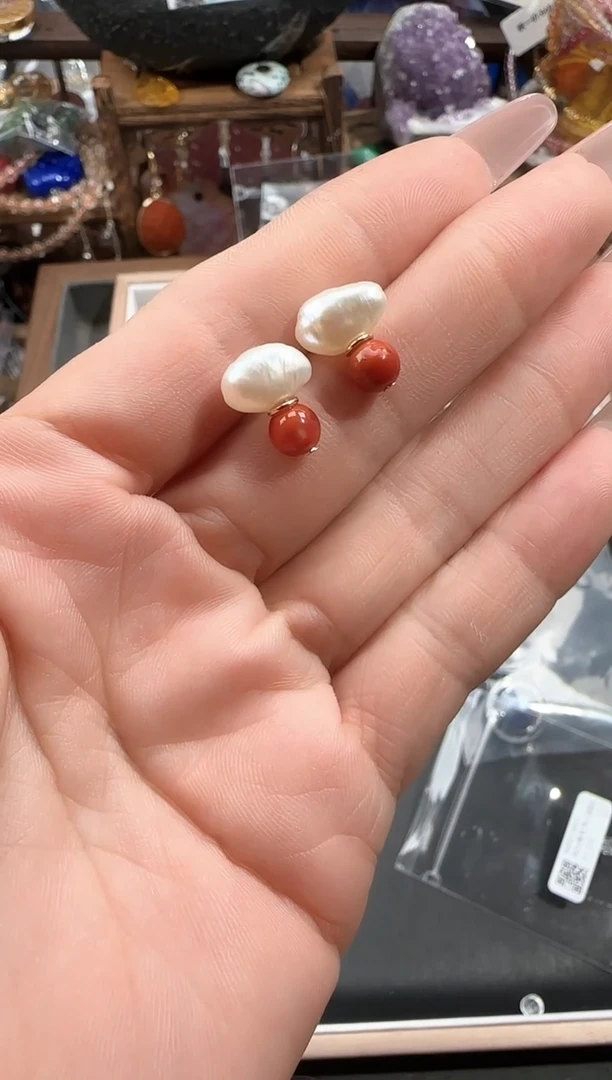 银S925镶嵌耳饰淡水珍珠6+5+645646