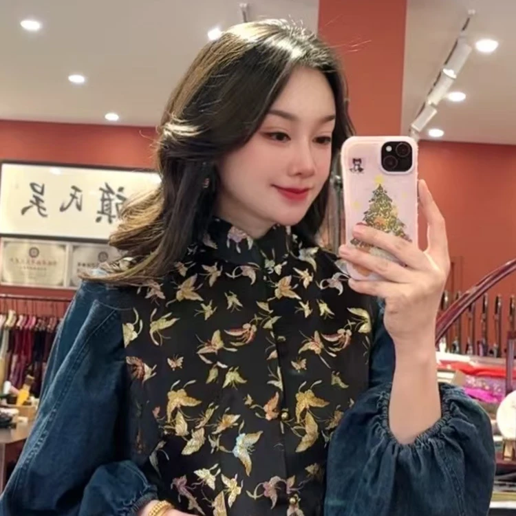 旗袍马甲夹克上衣旗袍时尚气质网红碎花印花女士【定金】