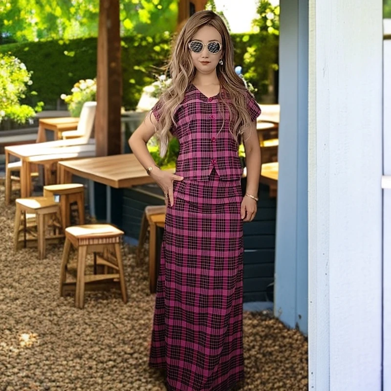 yopka kopta 格子减龄时尚女士套装新款格子套装网红洋气炸街女装