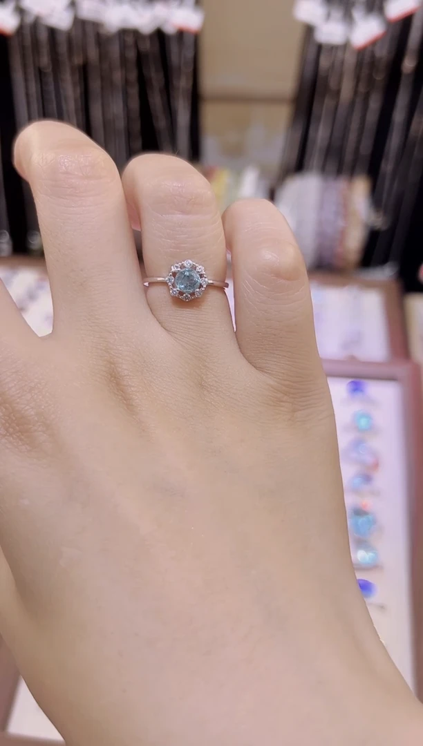 托帕石戒指银S925镶嵌托帕石戒指