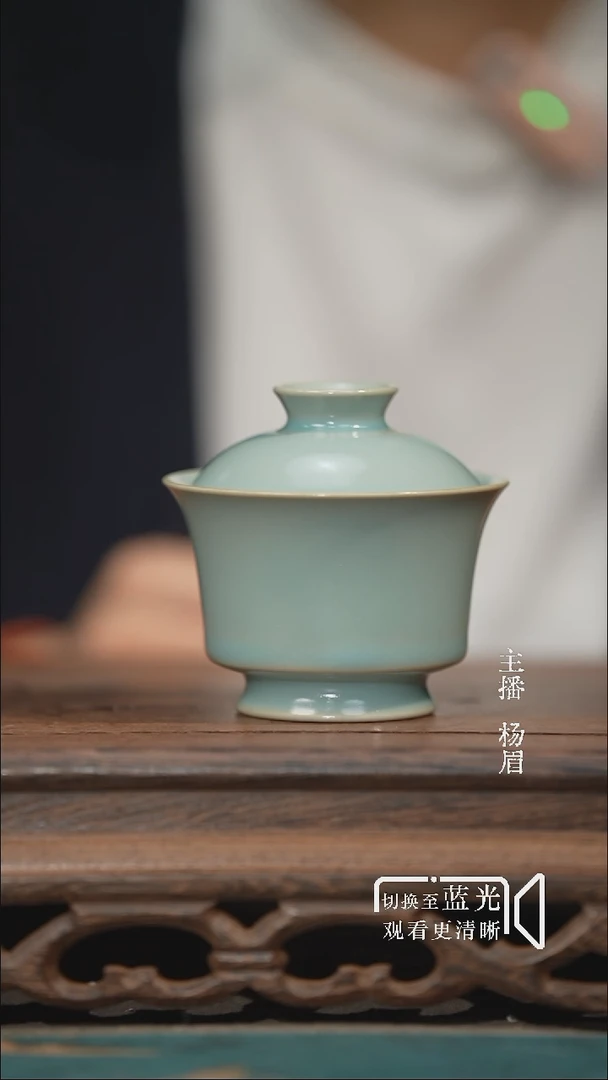 卷足马蹄杯-汝瓷张海英（礼盒装）眉