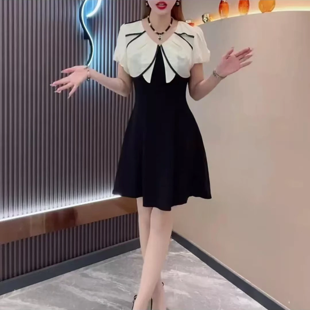 1190气质名媛高档连衣裙夏季遮肉显瘦优雅连衣裙女