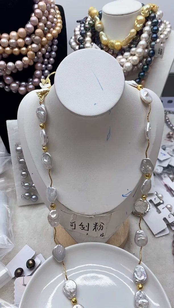 【闪购商品】淡水珍珠颈饰钛钢52
