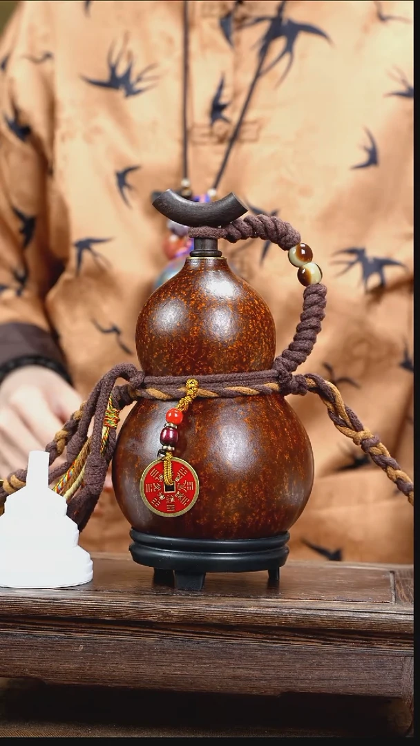 WK060藏绳款大漆酒葫芦（现货现发）