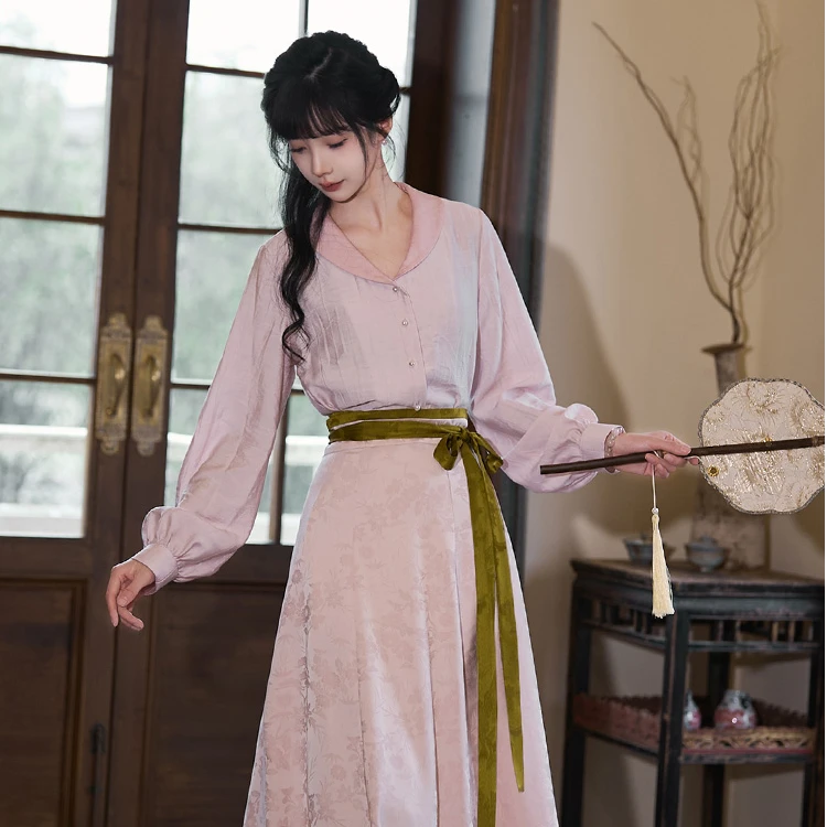揽风华 阳阳【春锦棠】唐制汉服一片式八破裙改良汉服 温柔上班可穿