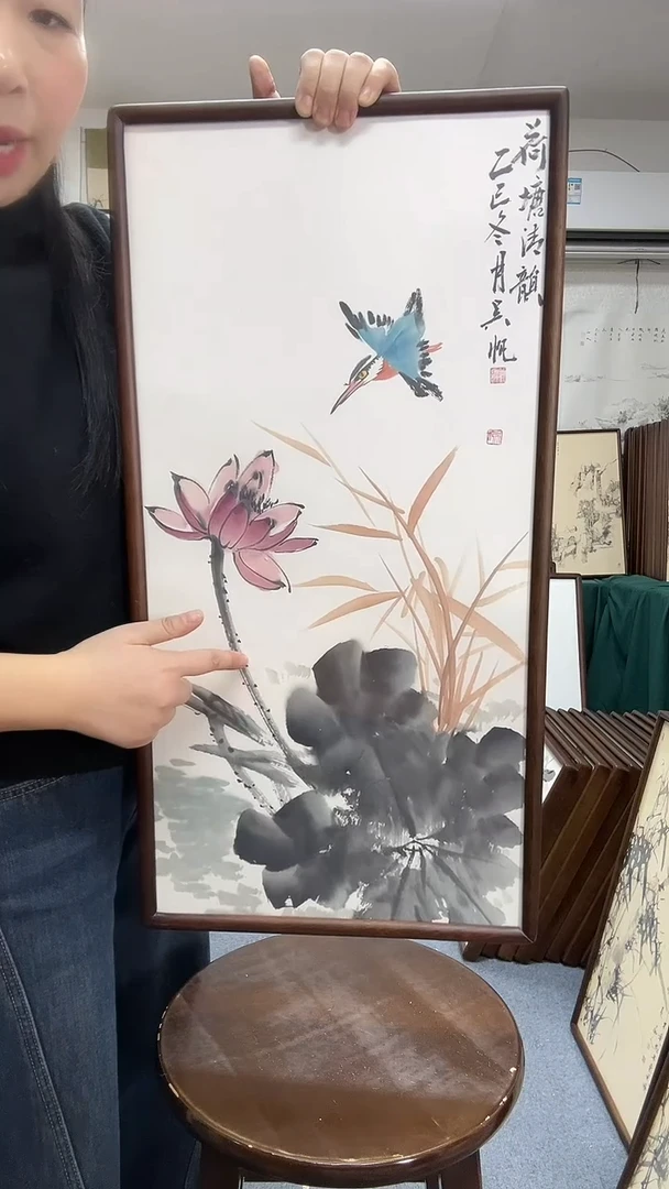 国画尺寸35*68实木画框京东包邮手绘